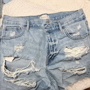 PacSun Light Blue Ripped Denim Shorts